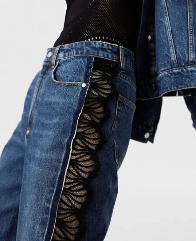 Stella Mccartney Blue Vintage Lace Detailed Jeans