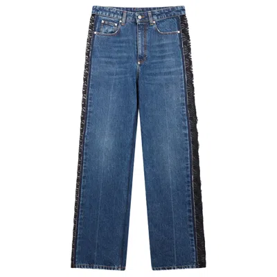 Stella Mccartney Blue Vintage Lace Detailed Jeans