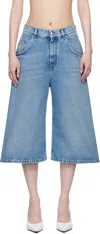 Stella Mccartney Blue Vintage Wash Denim Shorts In 4590 Medium Vintage