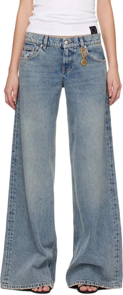 Stella Mccartney Blue Vintage Wash Wide-leg Jeans