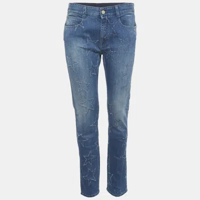 Pre-owned Stella Mccartney Blue Washed Denim Star Detail Jeans S
