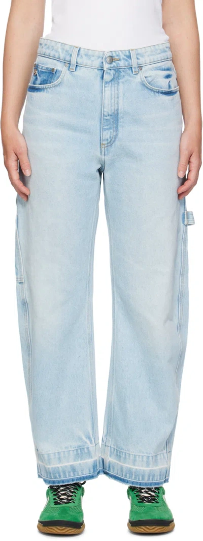 Stella Mccartney Blue Wide-leg Mid-rise Jeans In 4699 Light Blue