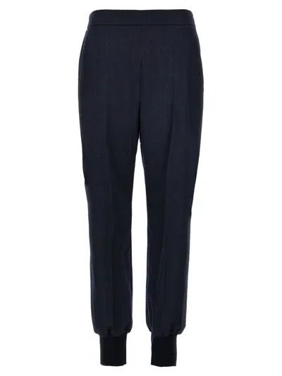 STELLA MCCARTNEY NAVY BLUE WOOL FLANNEL JOGGER