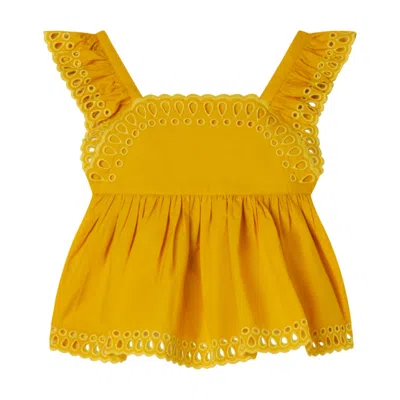 Stella Mccartney Kids' Blusa Svasata In Yellow