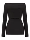 Stella Mccartney Boat-neck Long-sleeve Top In Black