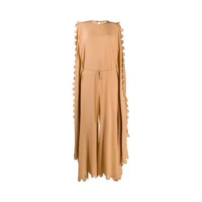 Pre-owned Stella Mccartney Bobbi All In One Petal Edged Jumpsuit 'soft Camel' | Tan | Women's Size 40 In Brown