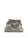 Stella Mccartney Falabella Mini Drawstring Bag Eco Shiny In Gray