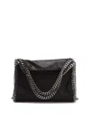 Stella Mccartney Falabella Mini Tote Shaggy Deer In Black