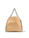 Stella Mccartney Geometric Red Handbag With Chain Trim And Versatile Carrying Options In Brown