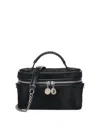 Stella Mccartney Womens Black Falabella Shaggy Woven Vanity Case In Brown