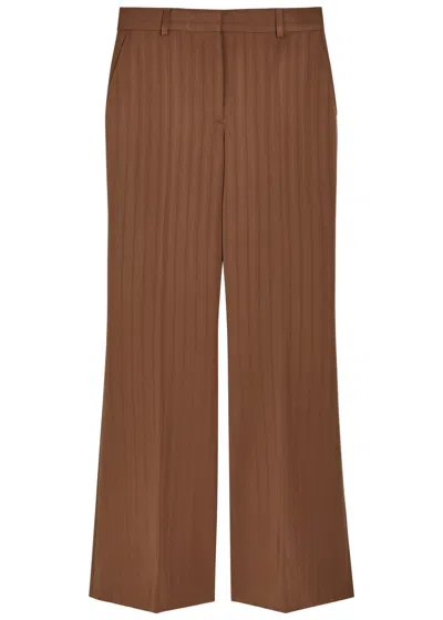 Stella Mccartney Bootcut Wool Trousers In Brown