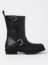Stella Mccartney Black Trace Buckle-strap Biker Boots In Schwarz