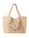 Stella Mccartney Medium Logo-embroidered Tote Bag In Beige