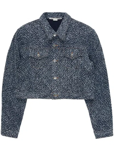 Stella Mccartney Stylish 100% Cotton Jacket For Women In Blue Denim
