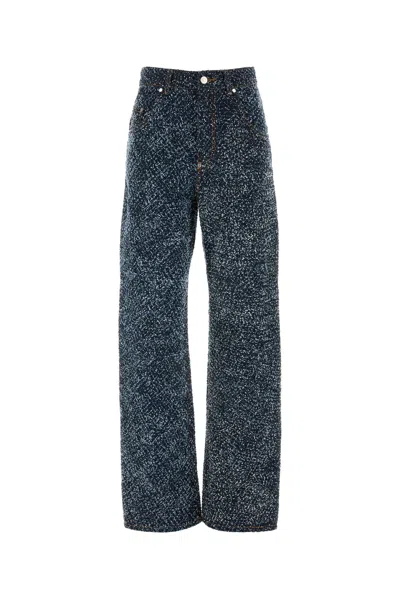 Stella Mccartney Bouclé Rigid Mid-rise Wide-leg Jeans In Blue