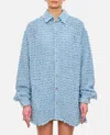 Stella Mccartney Boucle Denim Shirt In Sky Blue