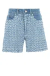 Stella Mccartney Denim Shorts With Frayed Texture And Pockets