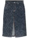 Stella Mccartney Boucle Denim Skirt In Blue