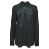 Stella Mccartney Bow Detail Blouse In Black Silk In Black