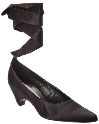 Stella Mccartney Bow-tied Satin Pump In Black