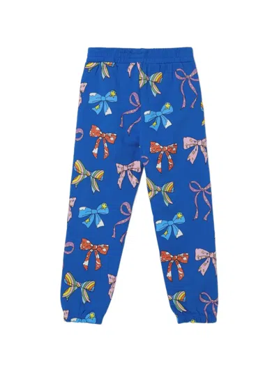 Stella Mccartney Kids' Bow-printed Tracksuit Bottoms In Blue