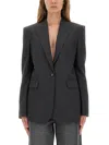 Stella Mccartney Single-breasted One Button Jacket In Gray
