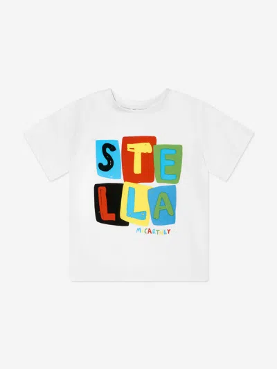 Stella Mccartney Kids' Boys Logo Print T-shirt In White