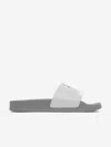 Stella Mccartney Shark-print Flat Slides In Grey