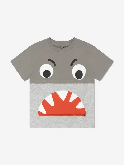 Stella Mccartney Kids' Boys Shark T-shirt In Grey