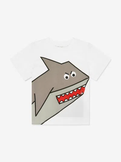 Stella Mccartney Babies' Boys Shark T-shirt In Ivory