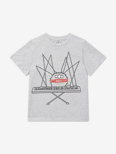 Stella Mccartney Babies'  Boys Spider Print T-shirt In Gray