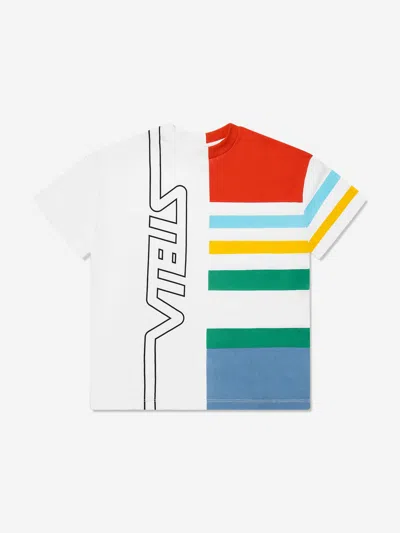 Stella Mccartney Babies'  Boys Striped Logo T-shirt In White