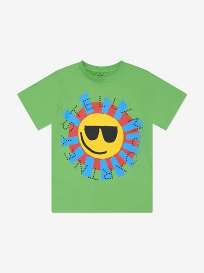 Stella Mccartney Babies' Boys Sunshine Print T-shirt In Green
