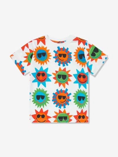 Stella Mccartney Kids' Boys Sunshine Print T-shirt In White