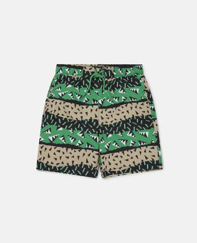 Stella Mccartney Boys Swim Shorts With Print In Multi