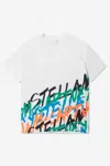 Stella Mccartney Boys White T Shirt In Graffiti Logo Print In White
