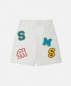 Stella Mccartney Brand Initials Embroidered Shorts In Cream