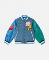 Stella Mccartney Brand Initials Embroidered Varsity Bomber Jacket In Multicolour