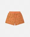 Stella Mccartney Brand Lettering Print Shorts In Orange