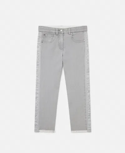 Stella Mccartney Branded Panel Denim Jeans In Grey