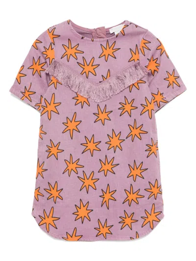 Stella Mccartney Kids' Bright Stars Fringed Dress In Purple