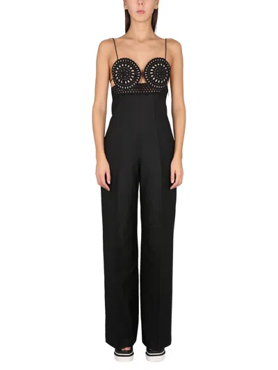 Stella Mccartney Broderie Anglaise Bustier Jumpsuit In 1000