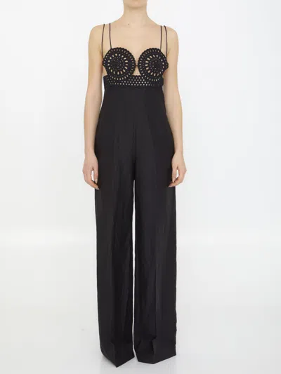 Stella Mccartney Broderie Anglaise Bustier Jumpsuit In 1000