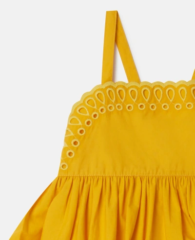 Stella Mccartney Kids' Broderie Anglaise Cami Dress In Yellow