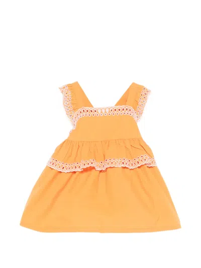 Stella Mccartney Babies' Broderie-anglaise Dress In Orange