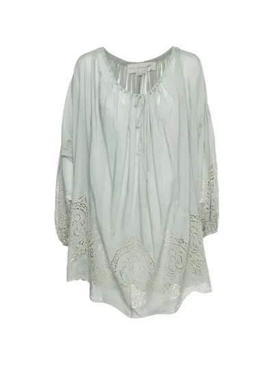 Pre-owned Stella Mccartney Broderie Anglaise Mini Tunic Dress In Green