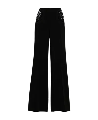 Stella Mccartney Broderie-anglaise Wide-leg Tailored Trousers In Black