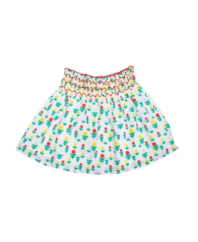 Stella Mccartney Broken Flower Skirt In White