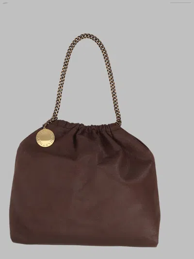 Stella Mccartney Logo-charm Chain-link Tote Bag In Brown