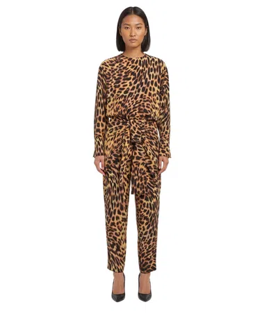 Stella Mccartney Brown Animal Print Jumpsuit